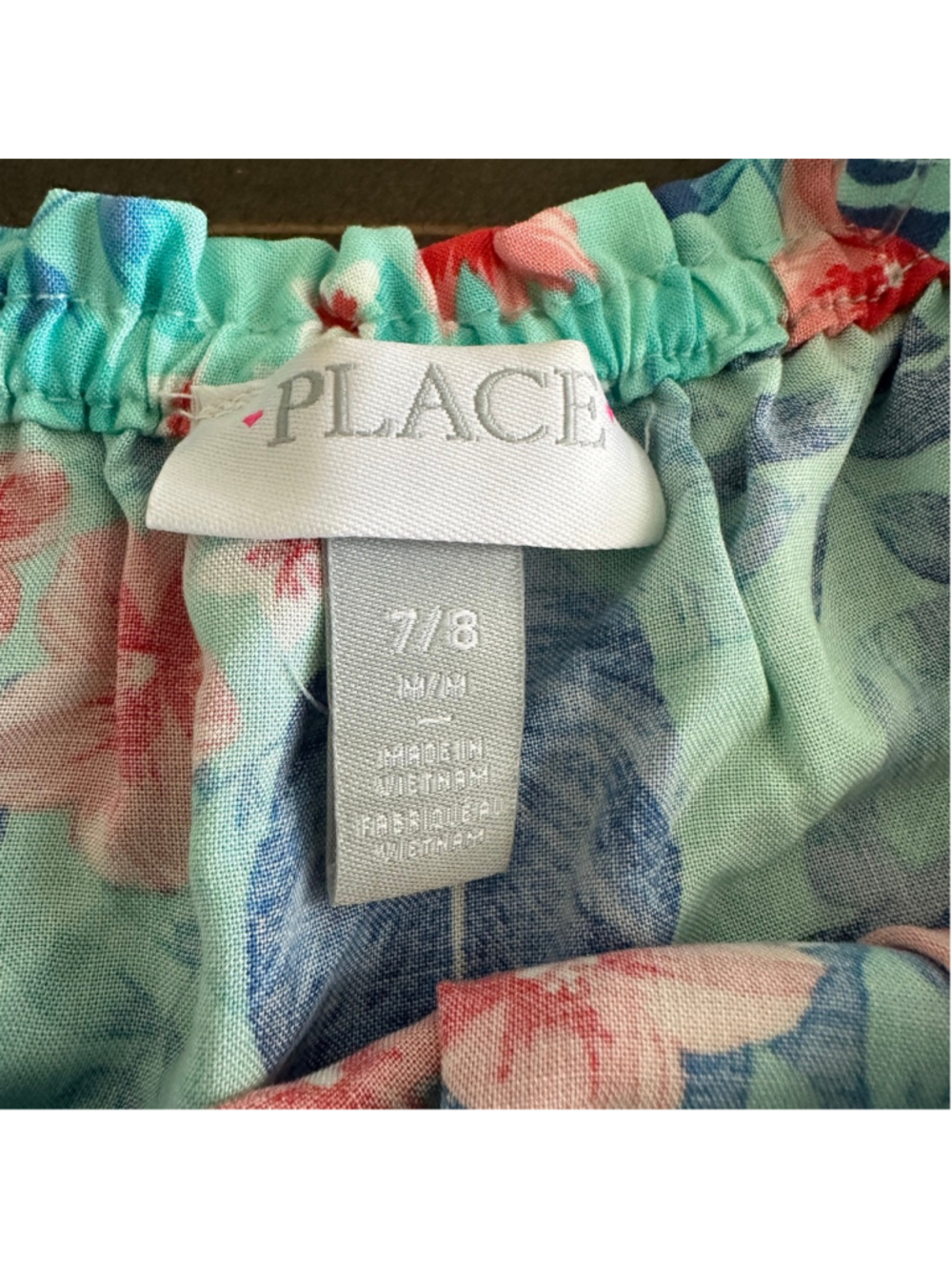 The Children's Place Dress Girls 7 8 Blue Floral Off Shoulder Ruffle - Picture 2 of 6